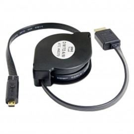 Syba SY-CAB31030 Uncategorized 4 Ft Retractable Hdmi Type A Male To Micro Hdmi Type D Male Cable Sy-cab31030 Sycab31030 810154011254