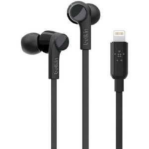 Belkin Rockstar Headphones With Lightning Connector Stereo Lightning Connector Wired Earbud Binaural In Ear 3 67 Ft Cable Black G3h0001btblk