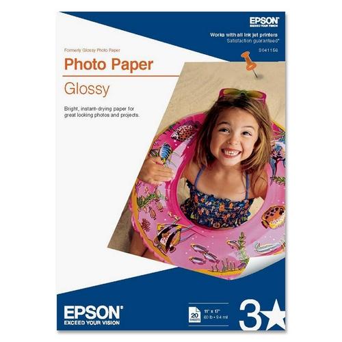 Epson Glossy Photo Paper Ledger Size 11 x 17 Pack Of 20 Sheets