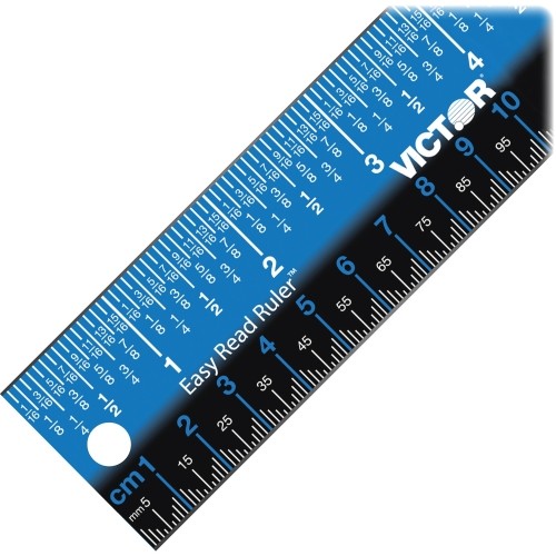 Easy Read™ 12 Inch Blue Stainless Steel Ruler - Victor Tech