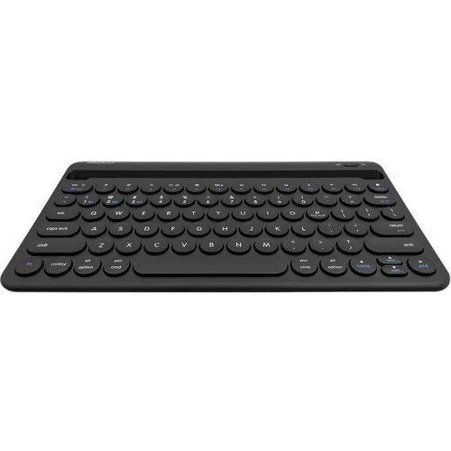 Multi-Device Bluetooth® Antimicrobial Keyboard with Tablet/Phone Cradle