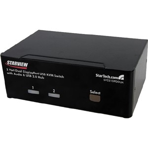 StarTech.com 2 Dual DisplayPort USB KVM Switch with Audio & USB 2.0 2 Port SV231DPDDUA 065030839266