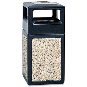 Safco Canmeleon 38 Gallon Square aggregate Ash/Trash Receptacle (Black)