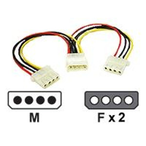 C2g 20413 Power Cords Lp4 To Dual Lp4 Internal Power Y Splitter Cable - 4-pin Molex Adapter 757120204138