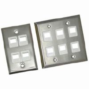 C2g 37093 Faceplates & Mounting Boxes 1-port Single Gang Multimedia Keystone Wall Plate - Stainless Steel 37093 641676470676