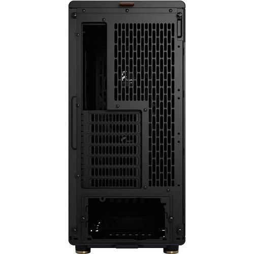 Fractal Design North ATX mATX Mid Tower PC Case - Charcoal Black Chassis  with Walnut Front and Mesh Side Panel
