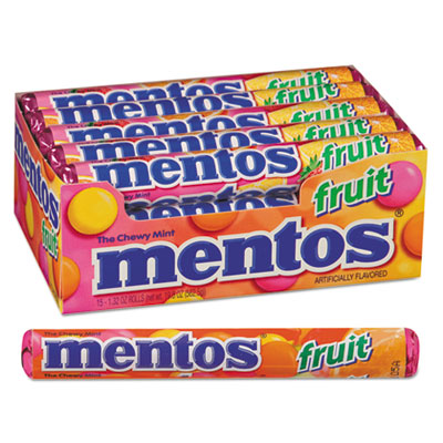 Perfetti Van Melle Mentos Candy - Fruit - 1.32 Oz - 15 / Box VAM4181 ...