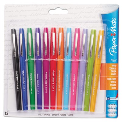  Paper Mate Flair Felt Tip Pen - Medium Point - Sky Blue